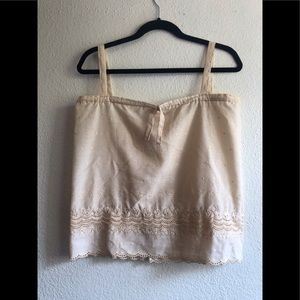 Smocked crop top - tan